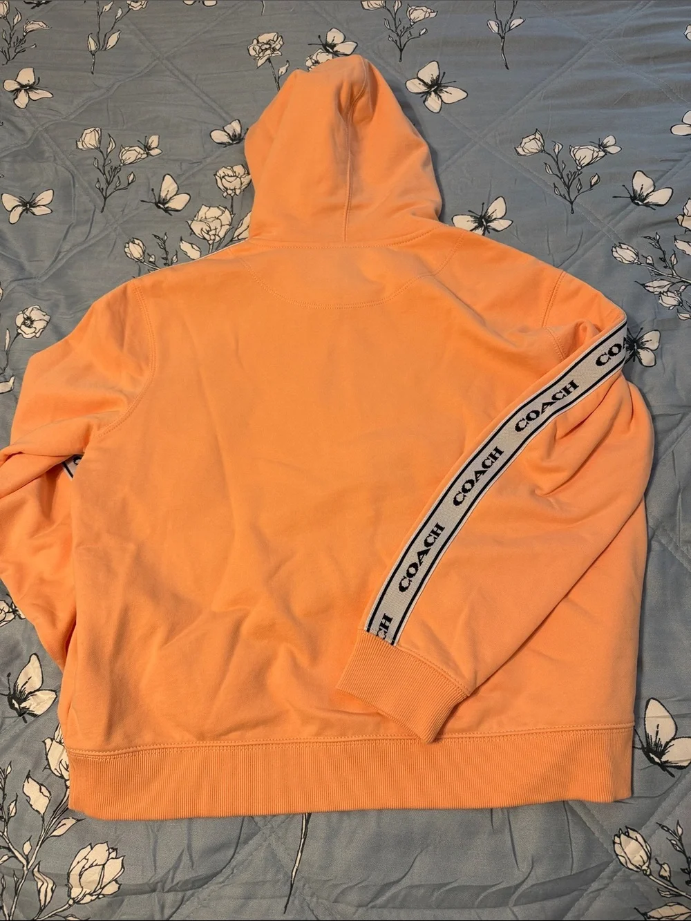Coach Peach Hoodie with Branded Shoulder Tape